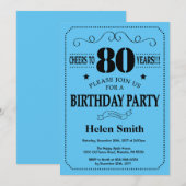 80誕生日招待状白黒 招待状 (正面/裏面)