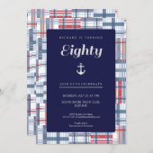 80誕生日招待状-80航海のカスタム 招待状 (正面/裏面)