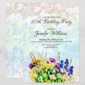 80誕生日招待野生の花 招待状 (正面/裏面)