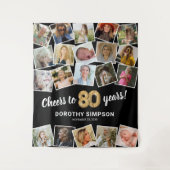 80誕生日数々の背景 タペストリー (正面)