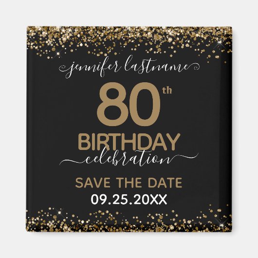 80誕生日日付磁石の保存 マグネット (正面)