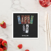 80誕生日旧ライセンスプレート スタンダードカクテルナプキン (インサイチュ)