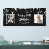 80誕生日星写真パーソナライズされた 横断幕 (トレードショー)