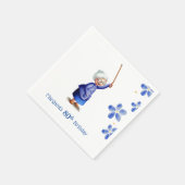 80誕生日水彩フローラ祖母 スタンダードカクテルナプキン (角)