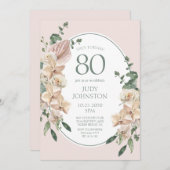 80誕生日熱帯フローラ 招待状 (正面/裏面)