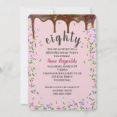 80誕生日用チョコレートアイシング 招待状 (正面)