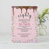 80誕生日用チョコレートアイシング 招待状 (スタンド正面)