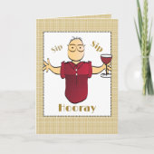 80誕生日男性漫画レッドワイントーストおもしろい カード (正面)