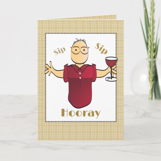 80誕生日男性漫画レッドワイントーストおもしろい カード (正面)