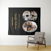 80誕生日番号80フォトコラージッモダンク タペストリー (インサイチュ(横))