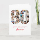 80誕生日番号80フォトコラージュパーソナライズされた カード (正面)