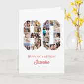 80誕生日番号80フォトコラージュパーソナライズされた カード (黄色い花)