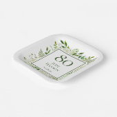 80誕生日白アジサイ ペーパープレート (傾斜あり)