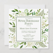 80誕生日白アジサイ 招待状 (正面)