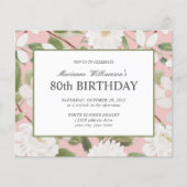 80誕生日白フェミニン花桃色 (正面)