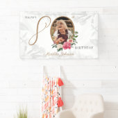 80誕生日白金ゴールドフローラ植物写真 横断幕 (インサイチュ)