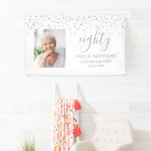 80誕生日白銀紙吹雪写真 横断幕 (インサイチュ)