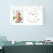 80誕生日白銀紙吹雪写真 横断幕 (トレードショー)