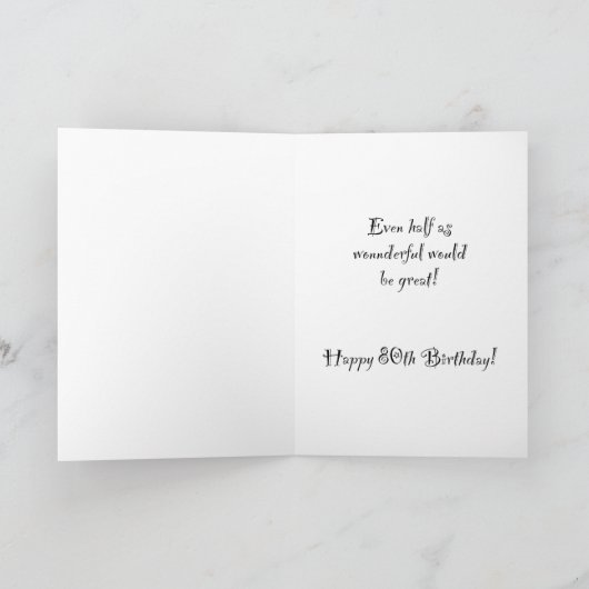 80誕生日祖母 カード (内部)