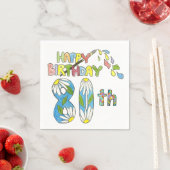 80誕生日紙ナプキンス スタンダードカクテルナプキン (インサイチュ)