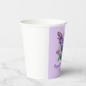 80誕生日紫薄紫花春 紙コップ (右)