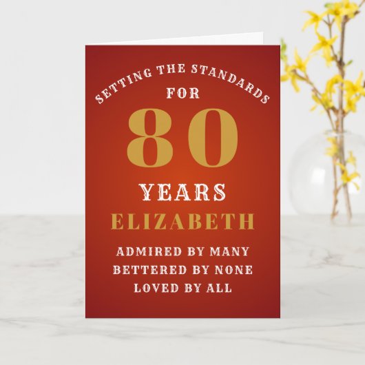 80誕生日規格の設定名前の追加 カード (黄色い花)