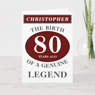80誕生日赤い正規品の凡例あなたの名前を追加 カード