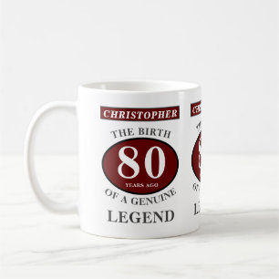 80誕生日赤い正規品の凡例あなたの名前を追加 コーヒーマグカップ
