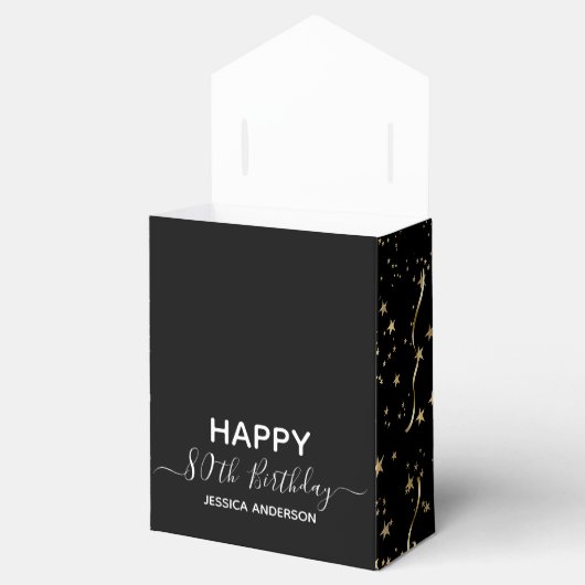 80誕生日赤金ゴールドグリッターバルーン優先ボックス フェイバーボックス (オープン)