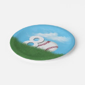 80誕生日野球inグリーングラス ペーパープレート (アングル)