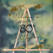 80誕生日金ゴールドブラックウェルカム澄ん アクリルサイン (ニュートラル)