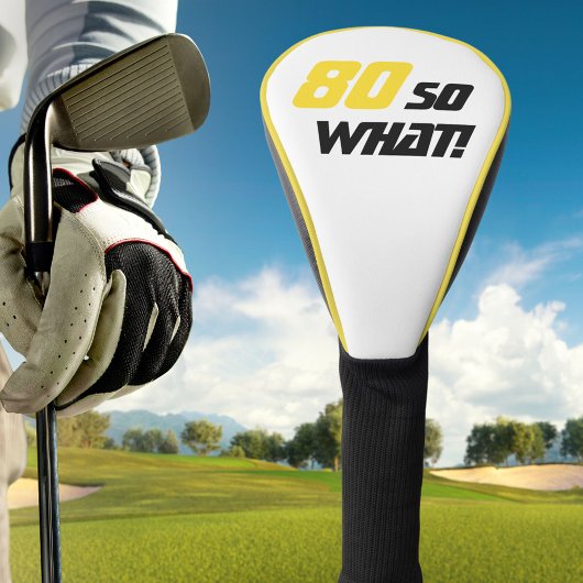 80誕生日黄やる気を起こさせるモダン色黒 ゴルフヘッドカバー