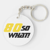 80誕生日黄やる気を起こさせる前向き色黒 キーホルダー (裏面)