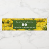 80誕生日黄色い花写真マイルストーン ペットボトルラベル (シングルラベル)