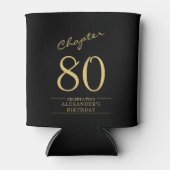 80誕生日黒金ゴールド写真 缶クーラー (正面)