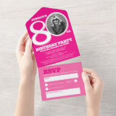 80誕生日0 オールインワン招待状 (貼ってはがせる)