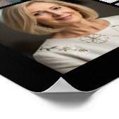 80誕生日100枚の写真ブラック金ゴールド応援 ポスター (角)