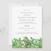 80誕生日12月誕生月フラワーホリー 招待状 (正面)