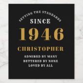 80誕生日1941黒金ゴールドレトロ パーソナライズされた ワインラベル (シングルラベル)