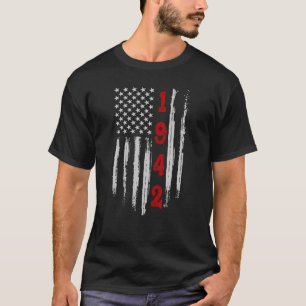 80誕生日1942年ヴィンテージ米国国旗 Tシャツ
