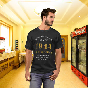 80誕生日1943ブラックお名前の追加Love Tシャツ