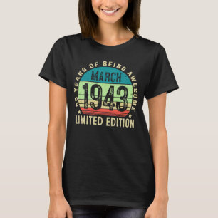 80誕生日1943年3月80歳4 Tシャツ