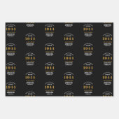 80誕生日1944ブラック金ゴールドシックエレガント ラッピングペーパーシート (正面2)