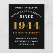 80誕生日1944ブラック金ゴールドパーソナライズされたのために チラシ (正面)