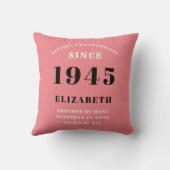 80誕生日1945ピンクガーリーシエレガントック クッション (裏面)