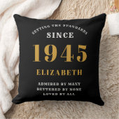 80誕生日1945ブラック金ゴールドレディパーソナライズされたズ クッション (ブランケット)