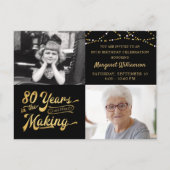 80誕生日2写真レトロ制作年 ポストカード (正面)