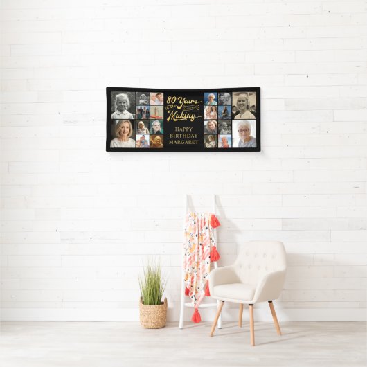 80誕生日20枚の写真80年の制作過程 横断幕 (インサイチュ)