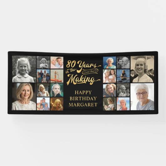 80誕生日20枚の写真80年の制作過程 横断幕 (横)