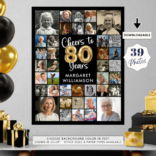 80誕生日39フォトコラージュ応援から数年 ポスター